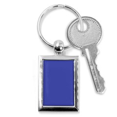 Dark Slate Blue Color Key Chain (rectangle) by SpinnyChairDesigns