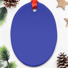 Dark Slate Blue Color Oval Ornament (two Sides) by SpinnyChairDesigns