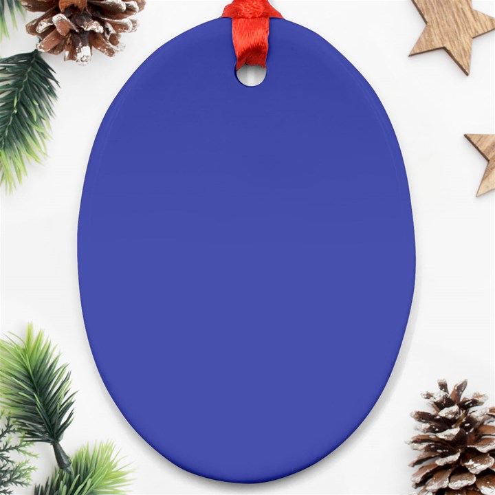 Dark Slate Blue Color Oval Ornament (Two Sides)