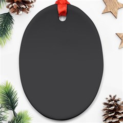 Dark Slate Grey Color Ornament (oval) by SpinnyChairDesigns