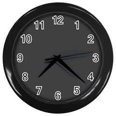 Dark Slate Grey Color Wall Clock (black) by SpinnyChairDesigns