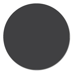 Dark Slate Grey Color Magnet 5  (round) by SpinnyChairDesigns