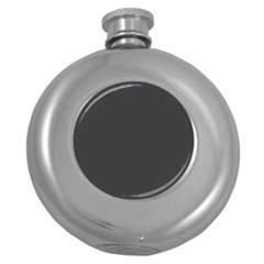 Dark Slate Grey Color Round Hip Flask (5 Oz) by SpinnyChairDesigns