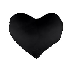 Dark Slate Grey Color Standard 16  Premium Heart Shape Cushions by SpinnyChairDesigns