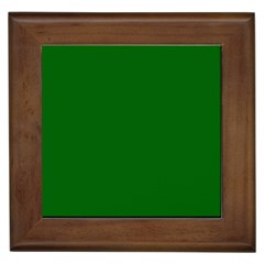 True Emerald Green Color Framed Tile by SpinnyChairDesigns