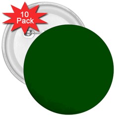 True Emerald Green Color 3  Buttons (10 Pack)  by SpinnyChairDesigns