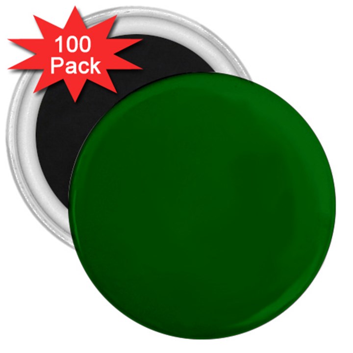 True Emerald Green Color 3  Magnets (100 pack)