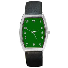 True Emerald Green Color Barrel Style Metal Watch by SpinnyChairDesigns