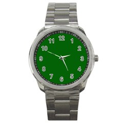 True Emerald Green Color Sport Metal Watch by SpinnyChairDesigns