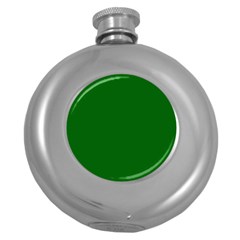 True Emerald Green Color Round Hip Flask (5 Oz) by SpinnyChairDesigns