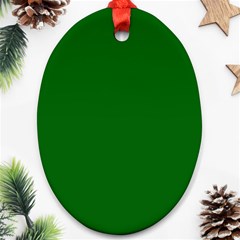 True Emerald Green Color Oval Ornament (two Sides) by SpinnyChairDesigns