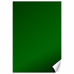 True Emerald Green Color Canvas 12  X 18  by SpinnyChairDesigns