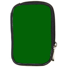 True Emerald Green Color Compact Camera Leather Case by SpinnyChairDesigns