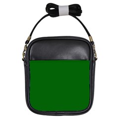 True Emerald Green Color Girls Sling Bag by SpinnyChairDesigns