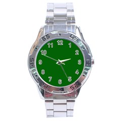 True Emerald Green Color Stainless Steel Analogue Watch by SpinnyChairDesigns