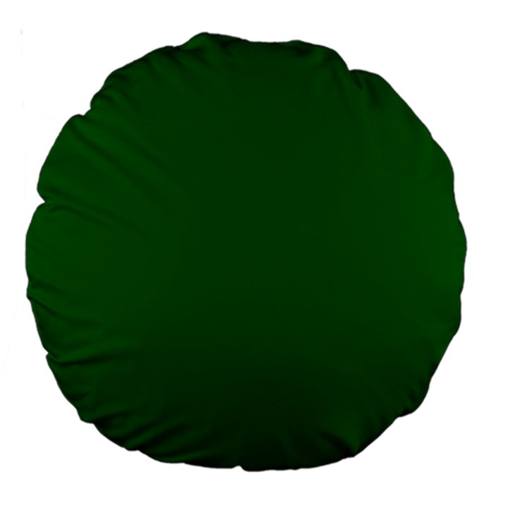 True Emerald Green Color Large 18  Premium Round Cushions