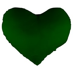 True Emerald Green Color Large 19  Premium Flano Heart Shape Cushions by SpinnyChairDesigns