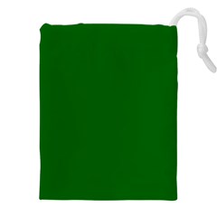 True Emerald Green Color Drawstring Pouch (5xl) by SpinnyChairDesigns