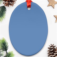 Faded Blue Color Oval Ornament (two Sides) by SpinnyChairDesigns