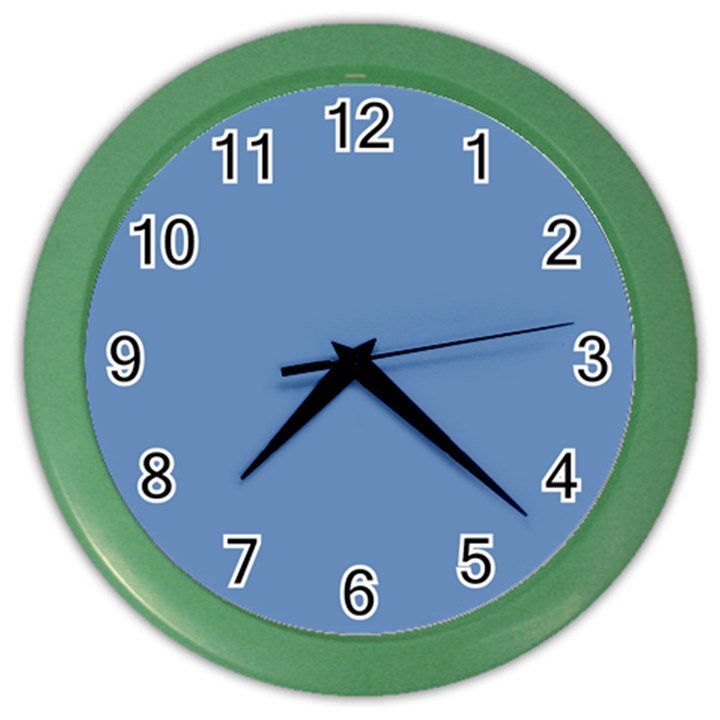 Faded Blue Color Color Wall Clock