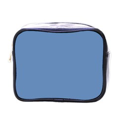 Faded Blue Color Mini Toiletries Bag (one Side) by SpinnyChairDesigns