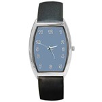 Faded Denim Blue Color Barrel Style Metal Watch Front