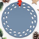 Faded Denim Blue Color Ornament (Round Filigree) Front