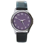 Grape Compote Purple Color Round Metal Watch Front