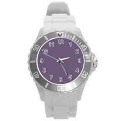 Grape Compote Purple Color Round Plastic Sport Watch (l) by SpinnyChairDesigns