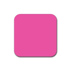 Hot Hollywood Pink Color Rubber Coaster (Square) 