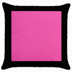 Hot Hollywood Pink Color Throw Pillow Case (Black)