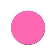 Hot Hollywood Pink Color Magnet 3  (Round)