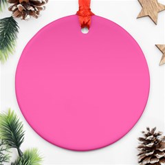 Hot Hollywood Pink Color Round Ornament (Two Sides)