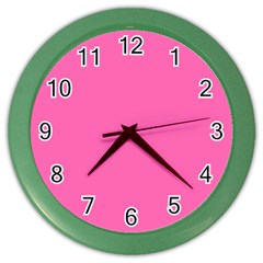 Hot Hollywood Pink Color Color Wall Clock