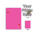 Hot Hollywood Pink Color Playing Cards 54 Designs (Mini) Front - Heart6