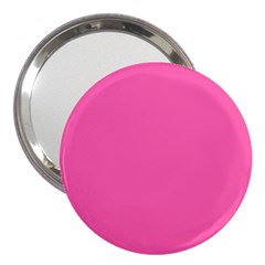 Hot Hollywood Pink Color 3  Handbag Mirrors by SpinnyChairDesigns