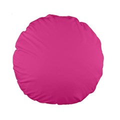 Hot Hollywood Pink Color Standard 15  Premium Round Cushions