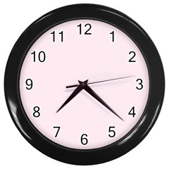 Lavender Blush Pink Color Wall Clock (black) by SpinnyChairDesigns