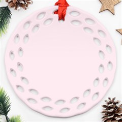 Lavender Blush Pink Color Ornament (round Filigree) by SpinnyChairDesigns