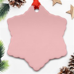 Baby Pink Color Snowflake Ornament (two Sides) by SpinnyChairDesigns