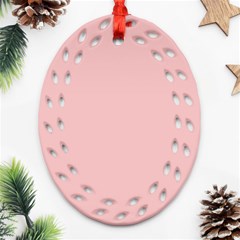 Baby Pink Color Ornament (oval Filigree) by SpinnyChairDesigns