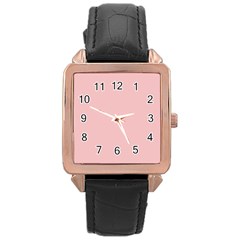 Baby Pink Color Rose Gold Leather Watch  by SpinnyChairDesigns