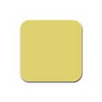 True Lemon Yellow Color Rubber Square Coaster (4 pack)  Front