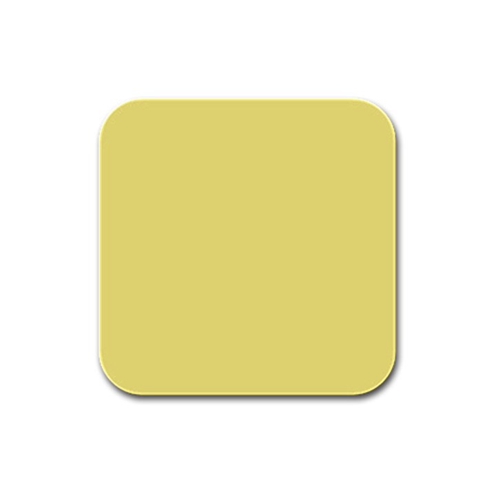 True Lemon Yellow Color Rubber Square Coaster (4 pack) 