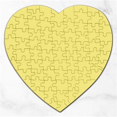 True Lemon Yellow Color Jigsaw Puzzle (heart) by SpinnyChairDesigns