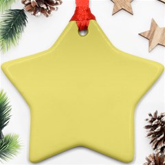 True Lemon Yellow Color Star Ornament (two Sides) by SpinnyChairDesigns