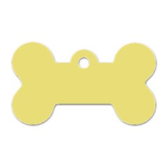 True Lemon Yellow Color Dog Tag Bone (two Sides) by SpinnyChairDesigns