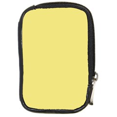 True Lemon Yellow Color Compact Camera Leather Case by SpinnyChairDesigns