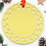 True Lemon Yellow Color Round Filigree Ornament (Two Sides) Front