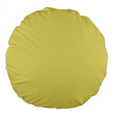 True Lemon Yellow Color Large 18  Premium Round Cushions by SpinnyChairDesigns